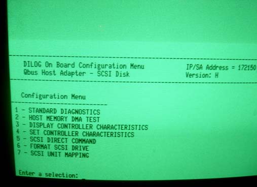 PDP SCSI card screen